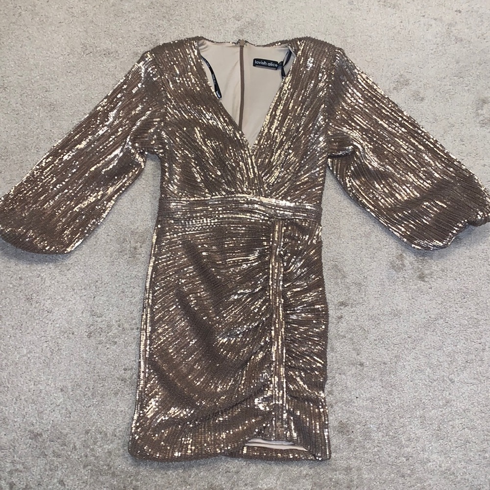 ASOS LUXE Lavish Alice pleated sequin mini dress